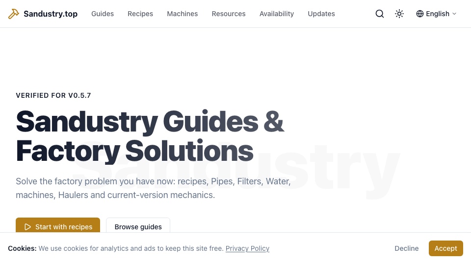 Sandustry.top 首页截图